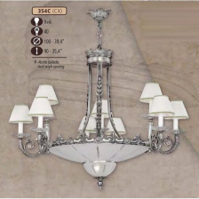 Подвесная люстра 354C 354C/9+6 CX ACID W/CARVING, CREAM SHADE