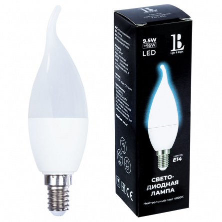 Лампочка светодиодная  E14-9,5W-4000К-C37-flame_lb фото 1