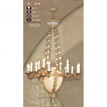 Подвесная люстра 259B 259B/16+1 AQ CREAM ALABASTER фото 1