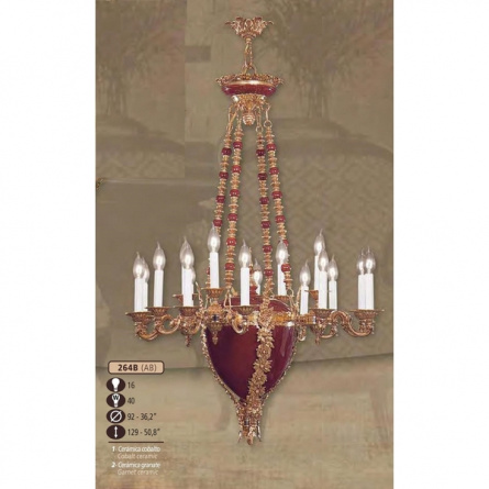 Подвесная люстра 264B 264B/16 AB COBALT/GARNET CERAMIC фото 1